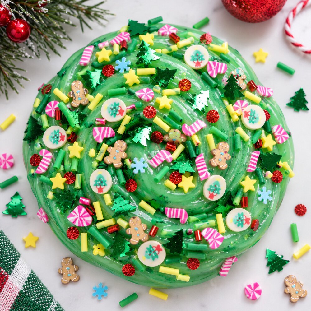 YX4109 Wholesale 500 g Christmas Polymer Clay Slices with Candy Cane, Tree and Gingerbread Designs application scene