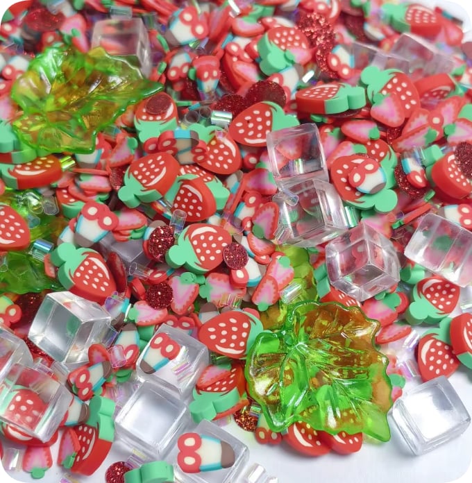 YX4137 Strawberry Fruit Polymer Clay Sprinkle Mix