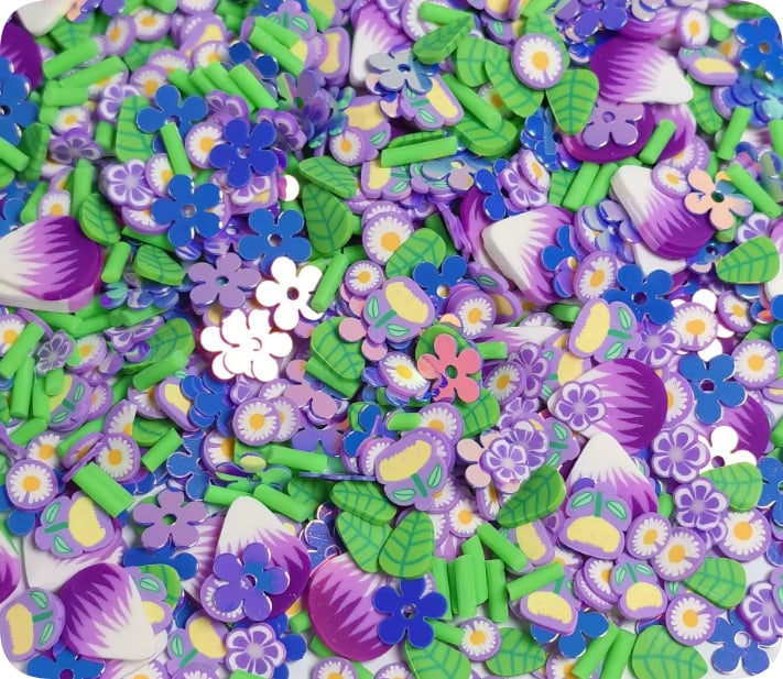 YX4157 Purple Flower Leaf Decorative Sprinkle