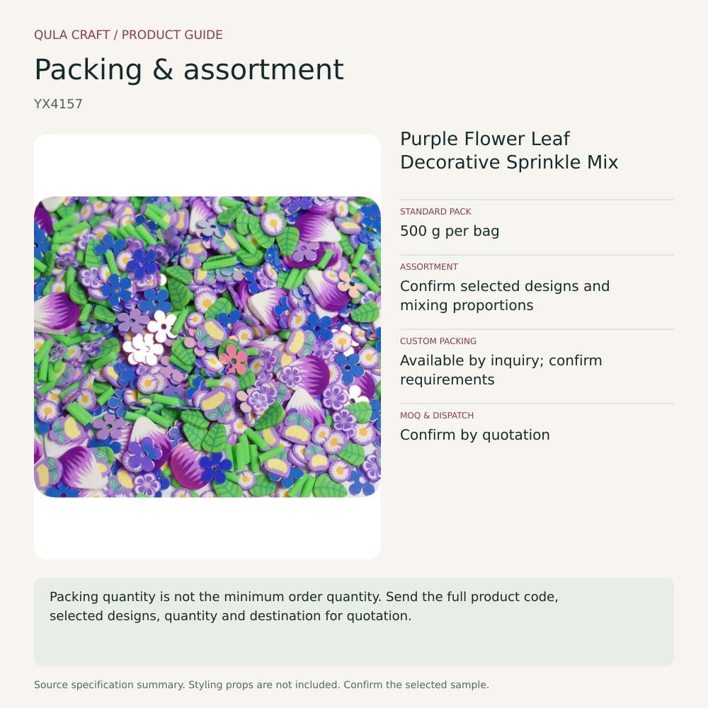 YX4157 packing and assortment guide