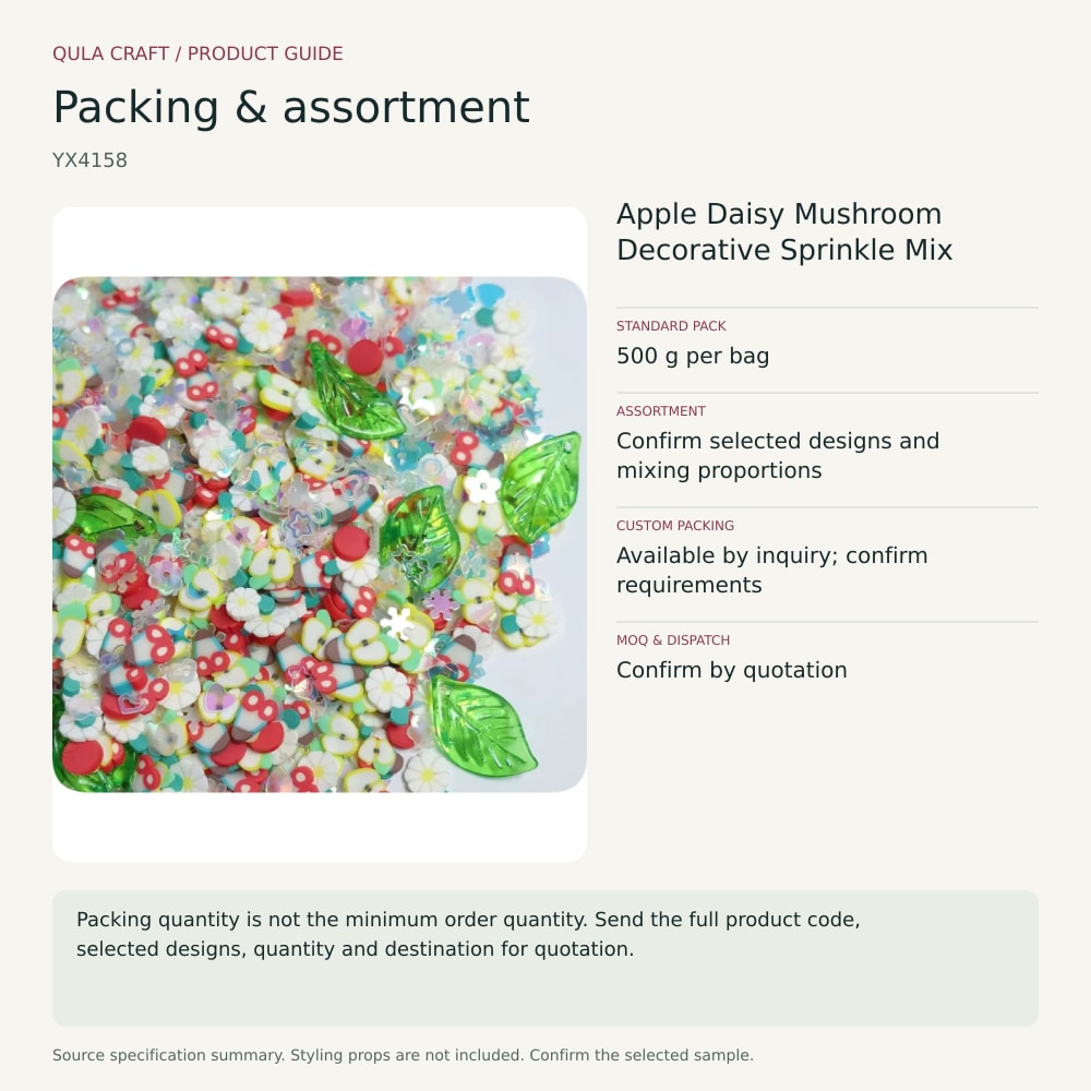 YX4158 packing and assortment guide