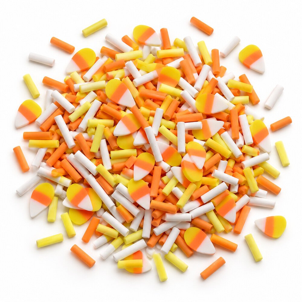 YX421 Wholesale Candy Corn Polymer Clay Slices for Halloween Slime, Nail Art and DIY Craft Sprinkles main product image