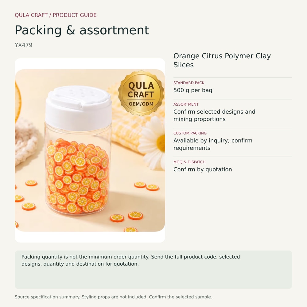 YX479 packing and assortment guide