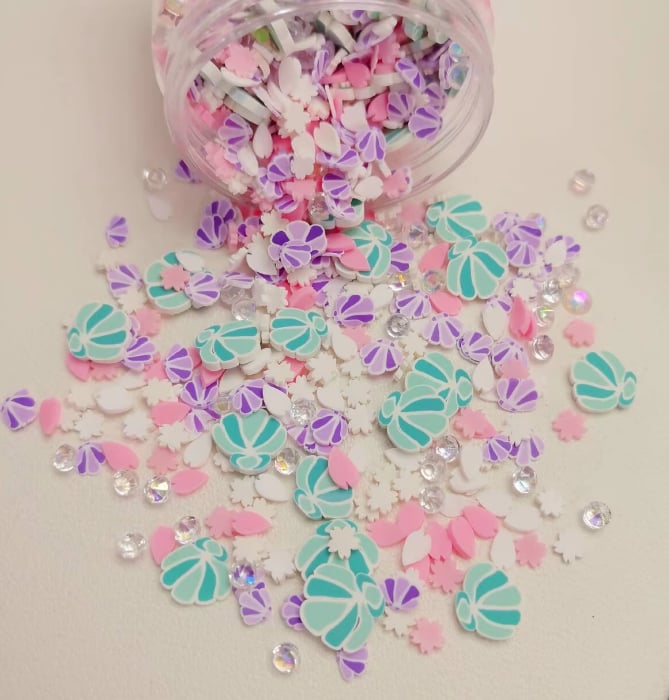 YX720 Pastel Shell Polymer Clay Sprinkle Mix